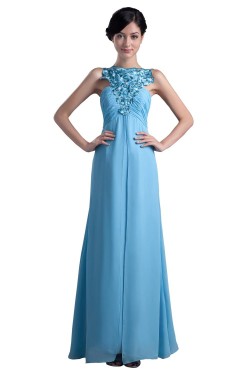 Long Blue Chiffon Prom Evening Formal Party Dresses ED010351
