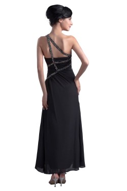 One-Shoulder Long Chiffon Beaded Prom Evening Formal Party Dresses ED010352