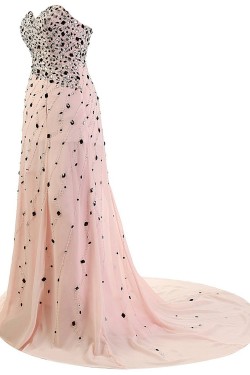 A-Line Sweetheart Long Beaded Chiffon Prom Evening Formal Party Dresses ED010353