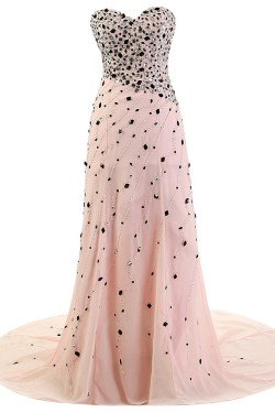 A-Line Sweetheart Long Beaded Chiffon Prom Evening Formal Party Dresses ED010353