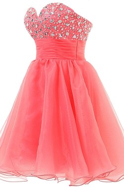 A-Line Sweetheart Beaded Short Prom Evening Formal Party Dresses ED010354