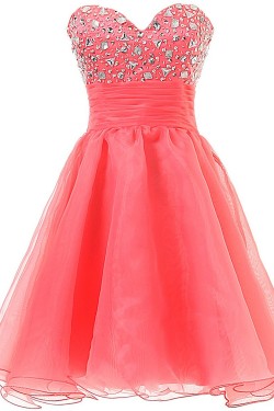 A-Line Sweetheart Beaded Short Prom Evening Formal Party Dresses ED010354