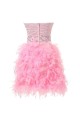 Beaded Strapless Short Pink Prom Evening Formal Party Dresses ED010356