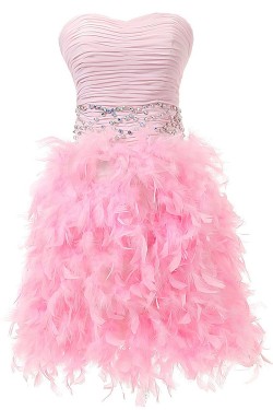 Beaded Strapless Short Pink Prom Evening Formal Party Dresses ED010356