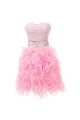 Beaded Strapless Short Pink Prom Evening Formal Party Dresses ED010356