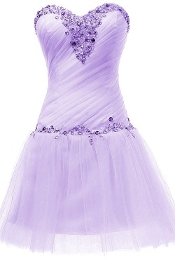 Short Sweetheart Beaded Purple Prom Evening Formal Party Dresses ED010357