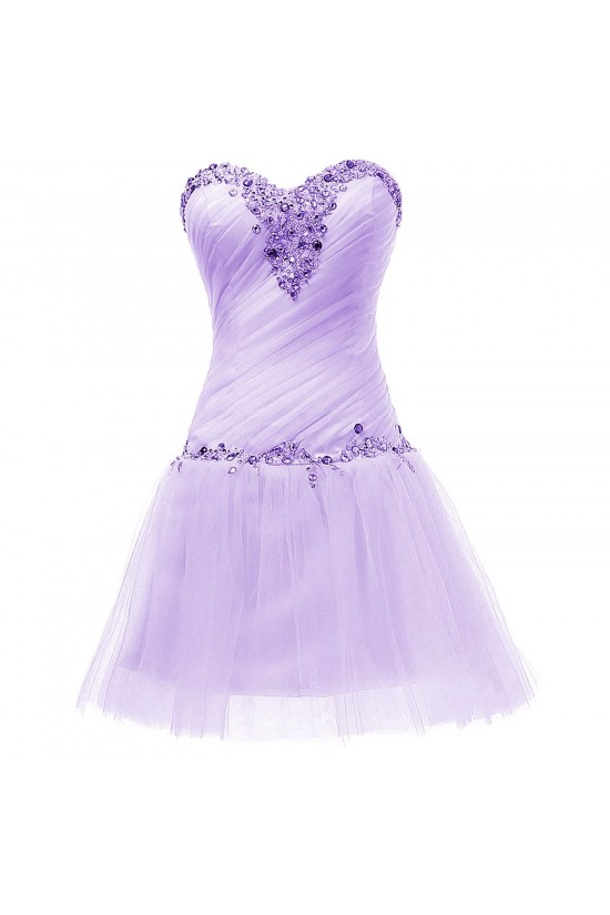 Short Sweetheart Beaded Purple Prom Evening Formal Party Dresses ED010357