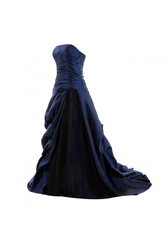 Long Black Strapless Prom Evening Formal Party Dresses ED010358