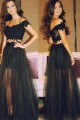 Two Pieces Off-the-Shoulder Dress Lace Appliques and Tulle Prom Evening Formal Party Dresses ED010359