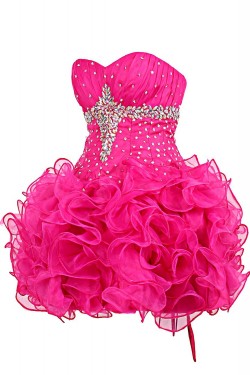Short Pink Sweetheart Beaded Prom Evening Formal Party Dresses ED010361