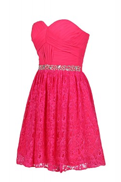A-Line Sweetheart Beaded Chiffon and Lace Prom Evening Formal Party Dresses ED010362