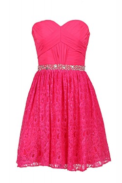 A-Line Sweetheart Beaded Chiffon and Lace Prom Evening Formal Party Dresses ED010362