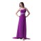 Long Purple One-Shoulder Beaded Chiffon Prom Evening Formal Party Dresses ED010363