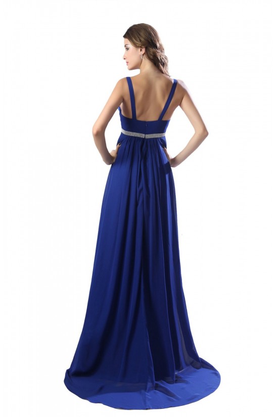 Long Blue Beaded Chiffon Prom Evening Formal Party Dresses ED010364