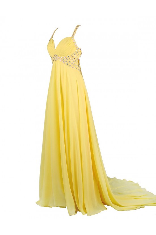 Beaded Long Yellow Chiffon Prom Evening Formal Party Dresses ED010367 Beaded Long Yellow Chiffon Prom Evening Formal Party Dresses ED010367