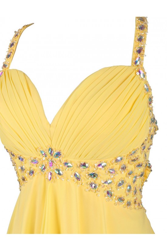 Beaded Long Yellow Chiffon Prom Evening Formal Party Dresses ED010367 Beaded Long Yellow Chiffon Prom Evening Formal Party Dresses ED010367
