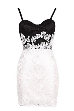 Short Black White Prom Evening Formal Party Dresses ED010368