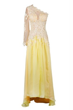 A-Line One-Shoulder Lace and Chiffon Prom Evening Formal Party Dresses ED010374