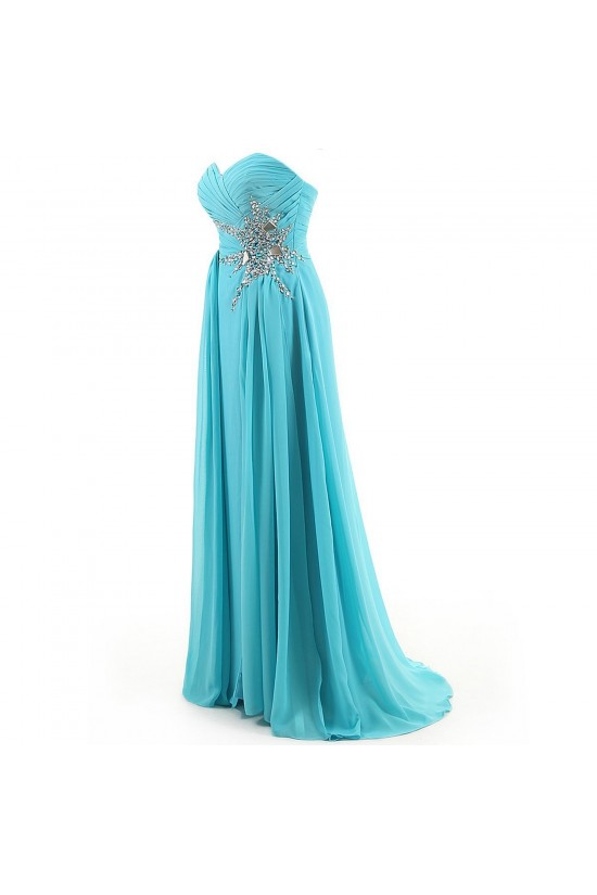 A-Line Sweetheart Long Blue Beaded Chiffon Prom Evening Formal Party Dresses ED010376 A-Line Sweetheart Long Blue Beaded Chiffon Prom Evening Formal Party Dresses ED010376