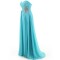 A-Line Sweetheart Long Blue Beaded Chiffon Prom Evening Formal Party Dresses ED010376
