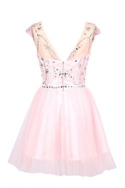 A-Line Beaded Short Prom Evening Formal Party Dresses ED010380