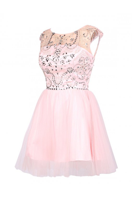 A-Line Beaded Short Prom Evening Formal Party Dresses ED010380