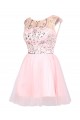 A-Line Beaded Short Prom Evening Formal Party Dresses ED010380