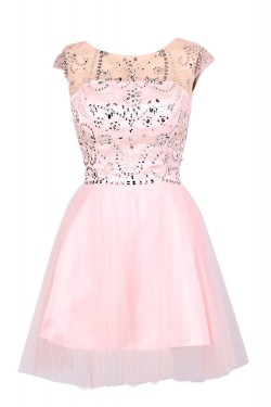 A-Line Beaded Short Prom Evening Formal Party Dresses ED010380