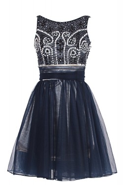 A-Line Beaded Short Prom Evening Formal Party Dresses ED010381