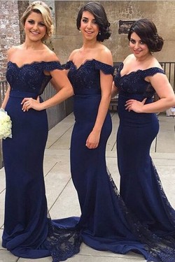 Mermaid Off-the-Shoulder Lace Long Prom Evening Formal Party Dresses ED010382