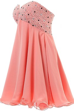 A-Line Sweetheart Short Beaded Chiffon Prom Evening Formal Party Dresses ED010383