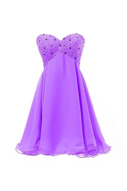 A-Line Sweetheart Short Beaded Chiffon Prom Evening Formal Party Dresses ED010383