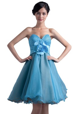 A-Line Sweetheart Beaded Short Black Prom Evening Formal Party Dresses ED010385