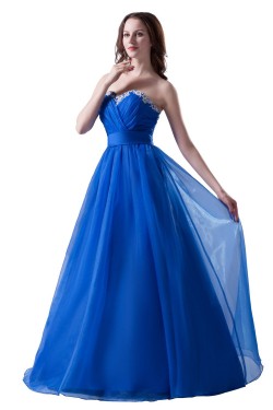 A-Line Sweetheart Long Blue Prom Evening Formal Party Dresses ED010386