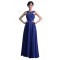 A-Line Long Blue Beaded Chiffon Prom Evening Formal Party Dresses ED010388