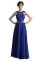 A-Line Long Blue Beaded Chiffon Prom Evening Formal Party Dresses ED010388