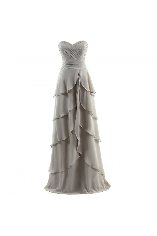 A-Line Sweetheart Long Silver Chiffon Prom Evening Formal Party Dresses ED010390 A-Line Sweetheart Long Silver Chiffon Prom Evening Formal Party Dresses ED010390