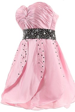 A-Line Sweetheart Beaded Short Pink Prom Evening Formal Party Dresses ED010391