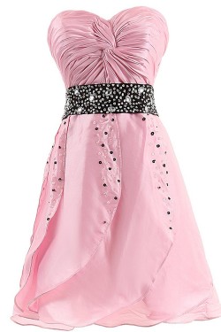 A-Line Sweetheart Beaded Short Pink Prom Evening Formal Party Dresses ED010391