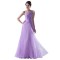 A-Line One-Shoulder Long Purple Pleated Prom Evening Formal Party Dresses ED010398