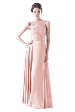 A-Line Long Chiffon and Lace Beaded Prom Evening Formal Party Dresses ED010402