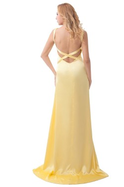 A-Line Long Yellow Prom Evening Formal Party Dresses ED010405