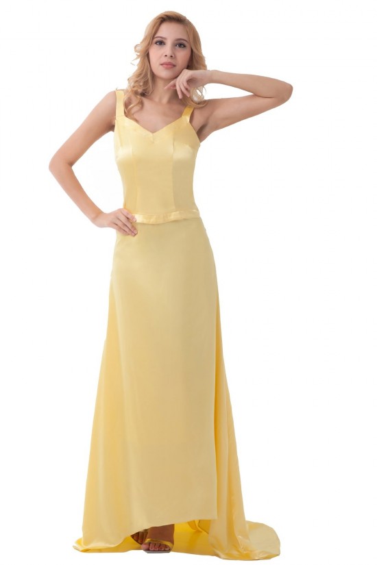 A-Line Long Yellow Prom Evening Formal Party Dresses ED010405