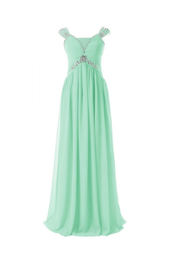 Sheath/Column Beaded Long Mint Green Chiffon Prom Evening Formal Party Dresses ED010408 Sheath/Column Beaded Long Mint Green Chiffon Prom Evening Formal Party Dresses ED010408