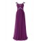 Sheath/Column Beaded Long Purple Chiffon Prom Evening Formal Party Dresses ED010412