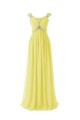 Sheath/Column Beaded Long Yellow Chiffon Prom Evening Formal Party Dresses ED010413