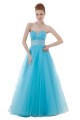 A-Line Sweetheart Beaded Long Blue Tulle Prom Evening Formal Party Dresses ED010415