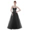 A-Line Sweetheart Beaded Long Black Tulle Prom Evening Formal Party Dresses ED010417