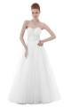 A-Line Sweetheart Beaded Long White Tulle Prom Evening Formal Party Dresses ED010418