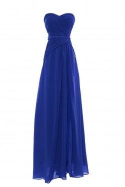 A-Line Sweetheart Blue Long Chiffon Prom Evening Formal Party Dresses ED010421